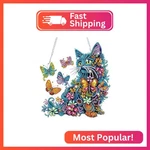 Bowetile Colorful Cat Diamond Art Hanging Kits For Adults, 5D Special Shape. Fixed Price $14.20.