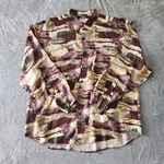 Vintage Porcini Brigata Silk Abstract Artistic Tribal Long Sleeve Shirt Men's Xl. Fixed Price $30.00.