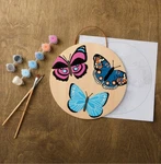 Brand New Paint By Number Kit Bundle Bee Butterfly Round Wood Plaque Diy Craft. Fixed Price $14.99.