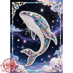 Antor Whale Pearl Diamond Painting Kit 11.81X15.75". Fixed Price $20.00.