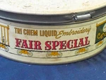 Vintage Tin / Child's Drum Tri Chem Liquid Embroidery Fair Special Circus Train. Fixed Price $20.00.