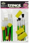 25 Piece Stencil Paint & Sponge Stipple Value Set Art Craft Foam Brushes. Fixed Price $10.42.