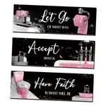 Honoson 3 Pcs Bathroom Decor Wall Art Pictures Accept Let Pink. Fixed Price $20.85.