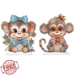 Antor 2PK Monkey Diamond Painting Tabletop Kit 5D Diy Gem Art Craft Decor. Fixed Price $27.99.