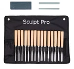 18 Piece Deluxe Carving Chisel Set By Sculpt Pro With Carry Bag. Fixed Price $35.00.