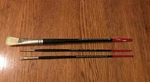 3 Vtg Speedball Pure White Bristle Flats & Red Sable Round Artist Brushes Usa. Fixed Price $30.00.