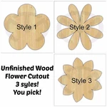 Unfinished Wood Flower Door Hanger Laser Cutout, Home Decor, Various Options. Fixed Price $12.59.