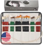 Artify 41 Pieces Long Handle Paint Brushes Set Includes Carrying Canvas Roll. Fixed Price $35.18.
