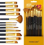 Transon Paint Set 12 Pack Acrylic Watercolor Gouache Artist Brushes. Fixed Price $13.99.