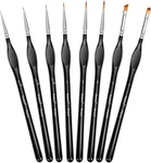 Miniature Detail Paint Brushes Set (8, Black). Fixed Price $7.41.