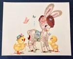 Vintage 1950 Meyercord Decal Donkey Chicks Butterflies Baby Nursery. Fixed Price $15.63.