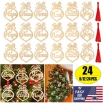 24PCS Christmas Wooden Hollow Ornaments Tree Hanging Tags Crafts Pendant Decor. Fixed Price $10.87.