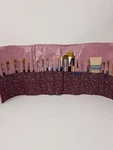 Artist Paint Roll Case Handmade Filled With 25 Brushes Euc. Fixed Price $33.00.