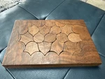 Vtg Mcm Geometric Lotus/teardrop Design Walnut Handmade Puzzle 10.25X6.75X1. Fixed Price $42.00.