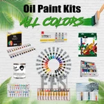 Oil Kit Sets Art Supply Painting Lot Basic/pro Student Colors 12/37/200 Ml. Fixed Price $34.85.