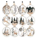 12 Diy Paint Joiedomi Wooden Hanging Ornaments Christmas Reindeer Glitter. Fixed Price $18.99.