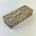 Antique Spanish Solid Silver Embossed Rococo Style Trinket Box C1900 8.7CM. Fixed Price $197.10.