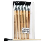 Charles Leonard Flat Tip Easel Brushes 0.75", Natural Handle, Black Bristles,. Fixed Price $24.32.