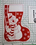 Tri Chem Ready Paint Liquid Embroidery 2037 Christmas Snowman Stocking 2-SIDE. Fixed Price $19.99.