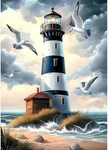 Ceovr Lighthouse Diamond Art Kits For Adults, Seagull 12X16 Inch, WX9886-GREY. Fixed Price $11.99.