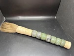 Vintage 14.5 Asian Jade Beads, Bone Accents & Horsehair Calligraphy Brush. Fixed Price $49.99.