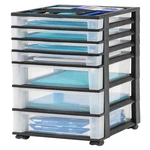 Iris Usa Plastic Storage Organizer Rolling Cart Wheels Casters 7-DRAWERS. Fixed Price $123.18.