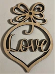 Diy Ready To Paint Wood Ornament - #011 Love Free Shipping. Fixed Price $6.00.