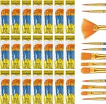 240 Pcs Paint Brushes Set Flat Tip Nylon Hair For Oil Watercolor Art Crafts. Fixed Price $17.28.