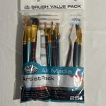 Royal Langnickel 25PC Paint Brush Set Media Acrylic Watercolor Oil Value Pk. Fixed Price $8.99.