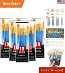 Complete 60 Pcs Acrylic Paint Brush Collection - Ideal For Royalty Of Creativity. Fixed Price $19.94.
