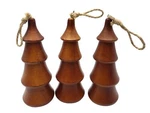 Wooden Christmas Tree Ornaments Jute Hangers Rustic Folk Art Holiday Set Of 3. Fixed Price $15.00.