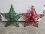 2 Metal Stars Red Green 8" Ring Hanger Holiday Decor Christmas Tree Ornaments. Fixed Price $8.47.