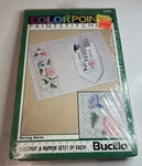 Bucilla Colorpoint Paint Stitching / Placemat Napkin Set Morning Glories 1992. Fixed Price $12.79.