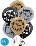 Black Gold & Silver Pop Fizz Clink Balloons Happy New Year Party Decoration 15. Fixed Price $6.99.