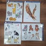 Handpainted Decorcal Decals Circus Animals Puppies, Cats & Eagle 1977-1992 Nos. Fixed Price $24.00.