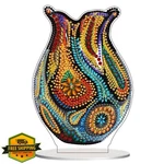 Lxmsja Tabletop Glass Vase Diamond Art Kit Adults 8X5 Inch. Fixed Price $20.00.