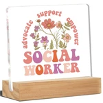 Social Worker Gifts For Women, Desk Decor Acrylic Plaque S.... Fixed Price $14.95.