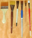 Lot Of 6 New Artist Brushes Acrylic Watercolor Flat Long Short Wn Cjas Look. Fixed Price $17.89.