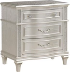 Evangeline Modern Wood 3-DRAWER Nightstand With Usb Charging Silver Oak. Fixed Price $563.99.