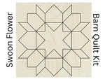 Barn Quilt Block Swoon Flower Star Diy Kit Unfinished Maple Wood Craft. Fixed Price $41.99.