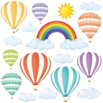 DS8-1801 Rainbow And Hot Balloons Wall Stickers Decals Peel Re.... Fixed Price $18.59.