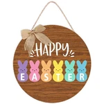 Easter Bunny Door Decor, Happy Wall Sign, Bow, Wooden Hanger Wreath, Party. Fixed Price $17.99.