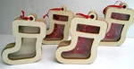 Set Of Ready Paint Fillable Wood Stocking Ornament - 4". Fixed Price $6.99.