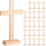 10 Pcs Wooden Crosses For Craft Centerpiece Bulk Christian Nativity Tabletop Sta. Fixed Price $48.69.