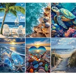 Eibeili 6 Pack Diamond Painting Kits For Adults, Beach Art B.... Fixed Price $29.86.