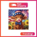 Reivworl Independence Day Diamond Art Kits For Adults, Cow Painting. Fixed Price $12.83.