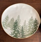 Eli Ana Evergreen Trees Christmas Set Of 2 Dinner Plates Ceramic Round. Fixed Price $49.99.