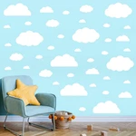 Wall Decals - 40 Peel And Clouds Stickers Assorted Shapes Size. Fixed Price $13.22.