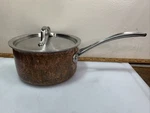 Calphalon Tri-clad Copper Stainless Steel Sauce Pan 87022 2.5 Quart With Lid. Fixed Price $68.61.