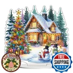 Jjfox Diy 5D Diamond Art Painting Kit Christmas House Double Sided Desktop Ornam. Fixed Price $31.38.